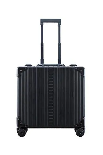 Aleon 17" Aluminum Hardside Deluxe Rolling Wheeled Business Briefcase (Onyx) Black