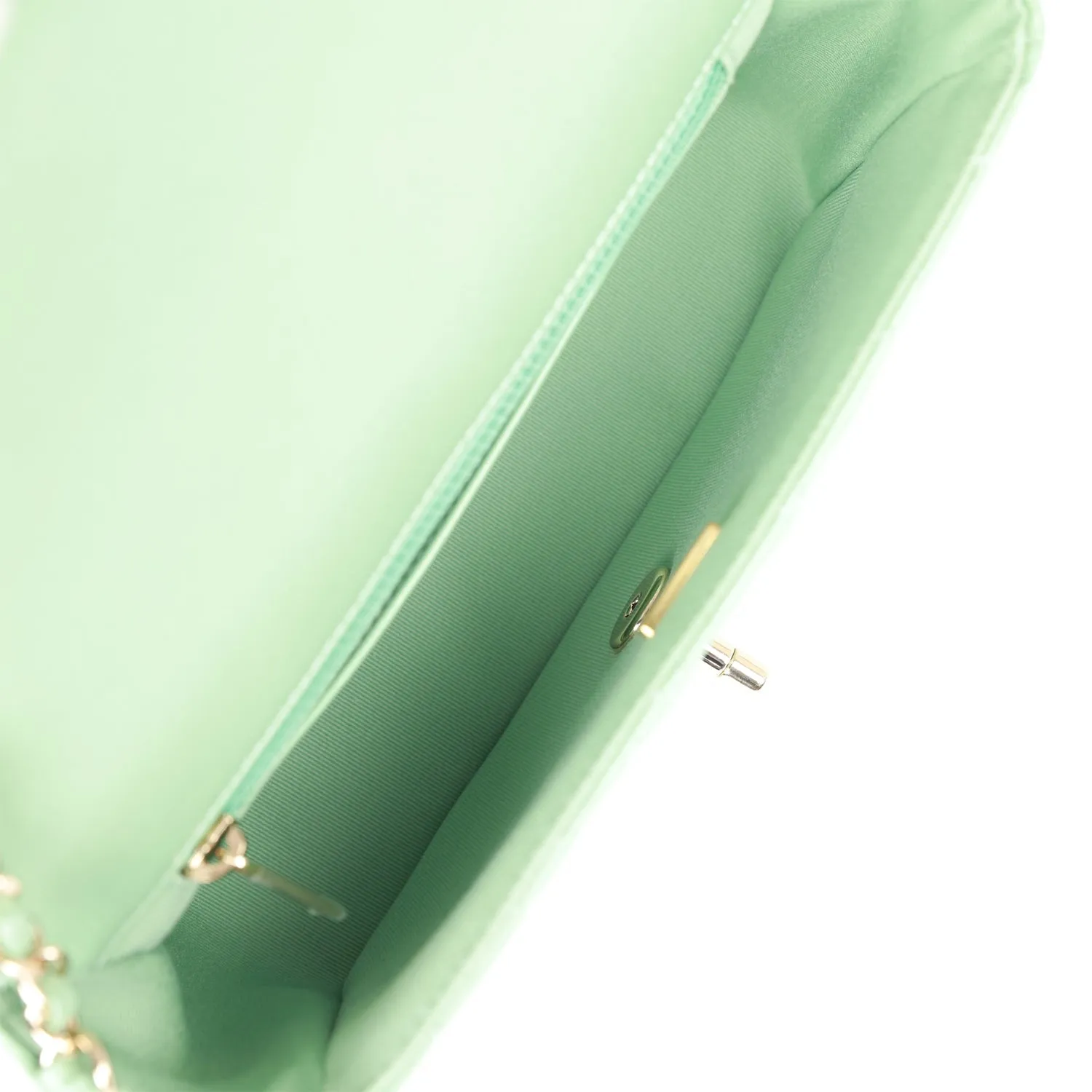 Chanel Candy Heart Mini Flap Bag Turquoise Lambskin Enamel and Light Gold Hardware