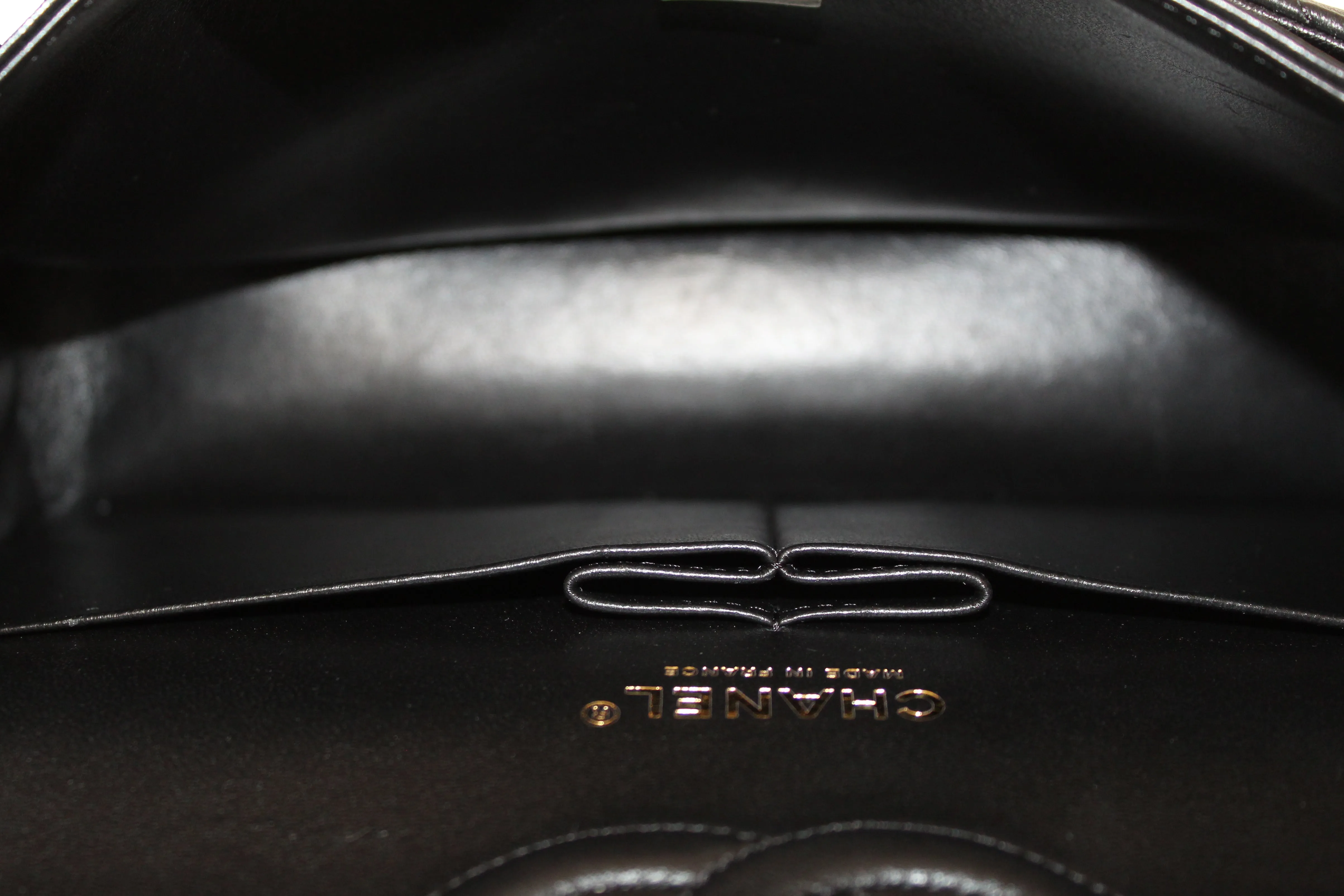 Chanel Classic Black Quilted Lambskin Leather Classic Medium Double Flap Bag