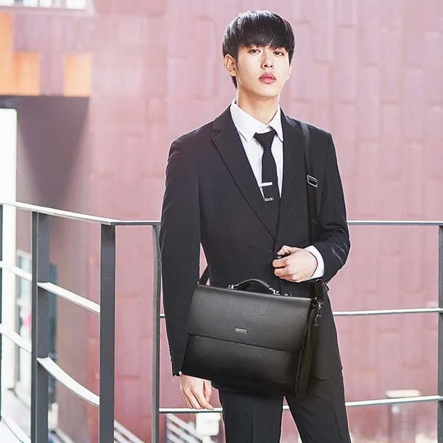 Fashion Business Leather Men Briefcase Laptop Handbag Tote Casual Man Bag For male Shoulder Bag Male Office  Messenger Bag