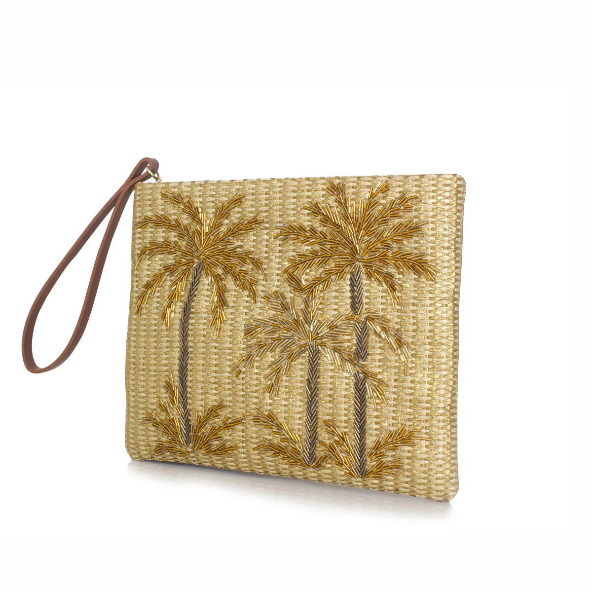 GOLDEN OASIS GOLD STRAW POUCH