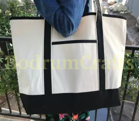 Large Size Deluxe Heavy Duty Canvas Leisure Shoulder Tote Bags
