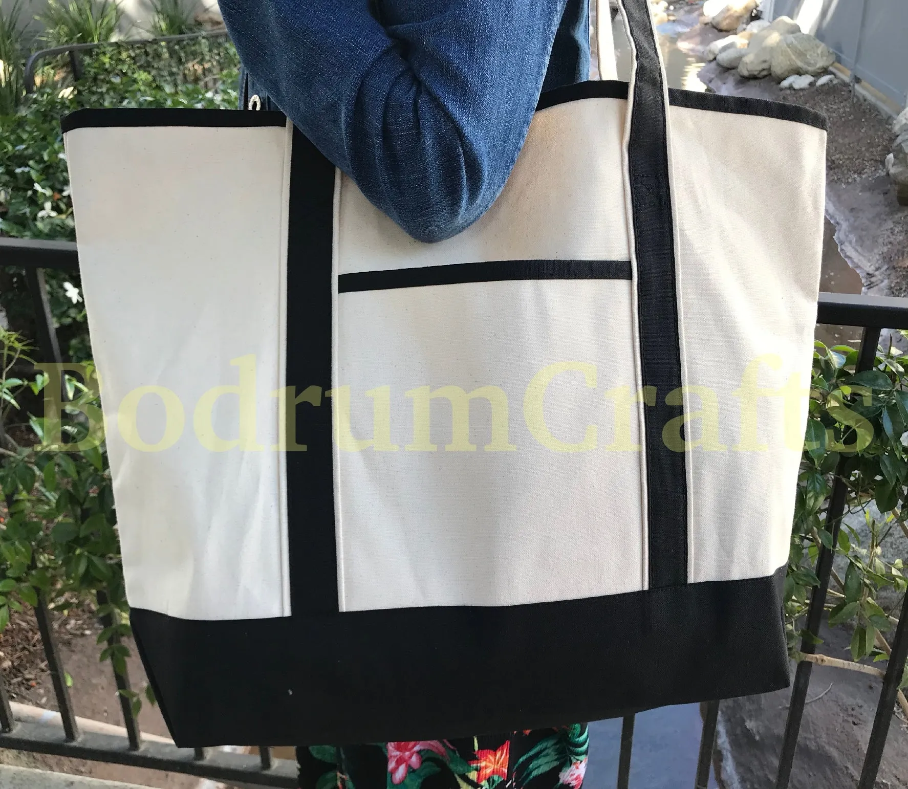 Large Size Deluxe Heavy Duty Canvas Leisure Shoulder Tote Bags