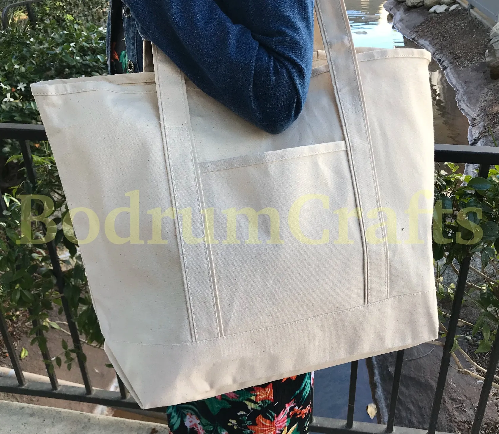 Large Size Deluxe Heavy Duty Canvas Leisure Shoulder Tote Bags