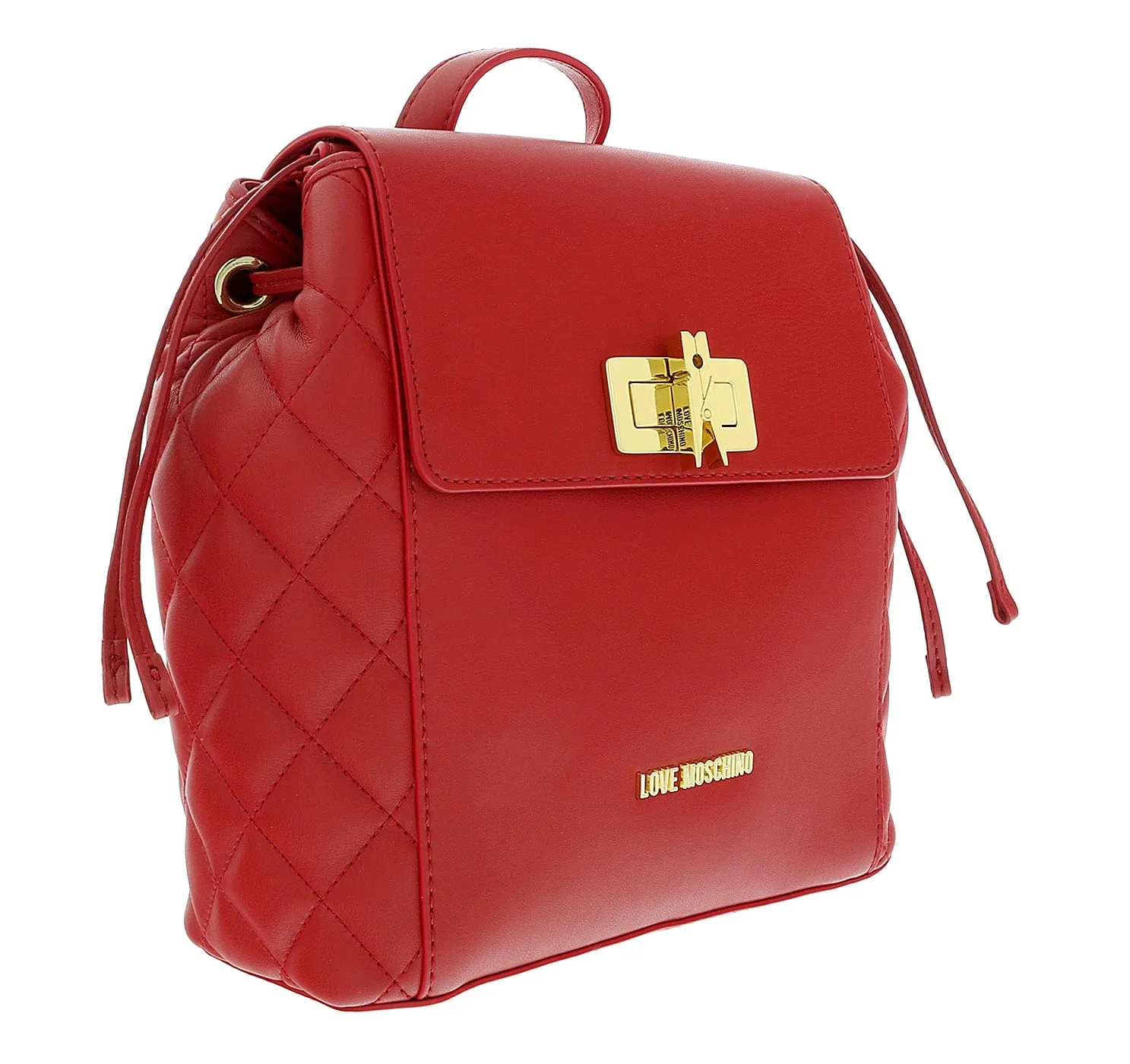 Love Moschino Red Quilted Classic Medium Backpack