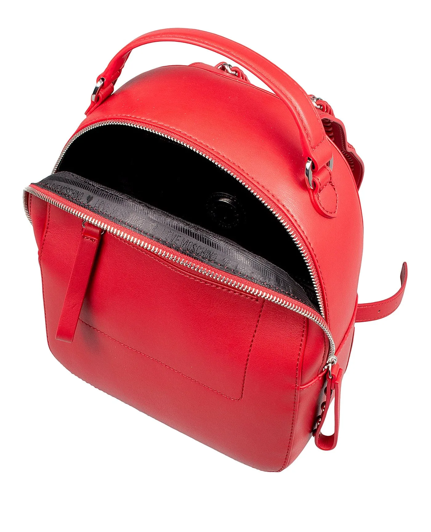 Love Moschino Red Stiched Signature Medium Backpack
