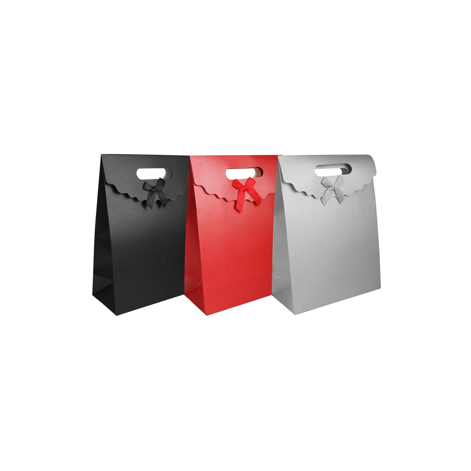 Luxury Matt Bags With Carry Handle And Bow - Pack of 3 (Colours Available)