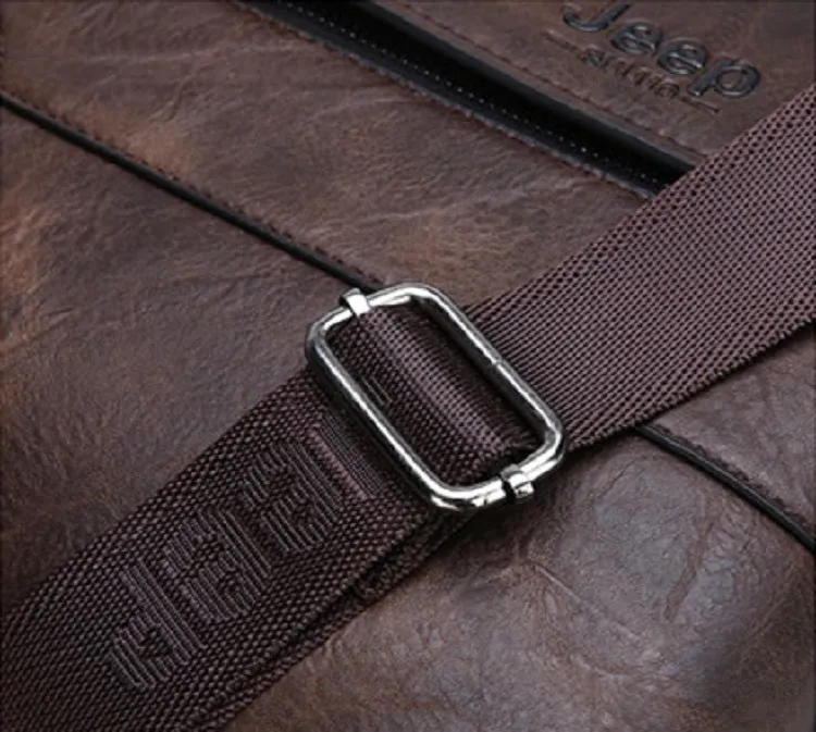Men's Leather Shoulder Briefcase For 14 Inch Laptop