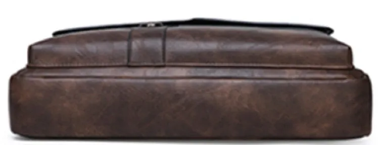 Men's Leather Shoulder Briefcase For 14 Inch Laptop