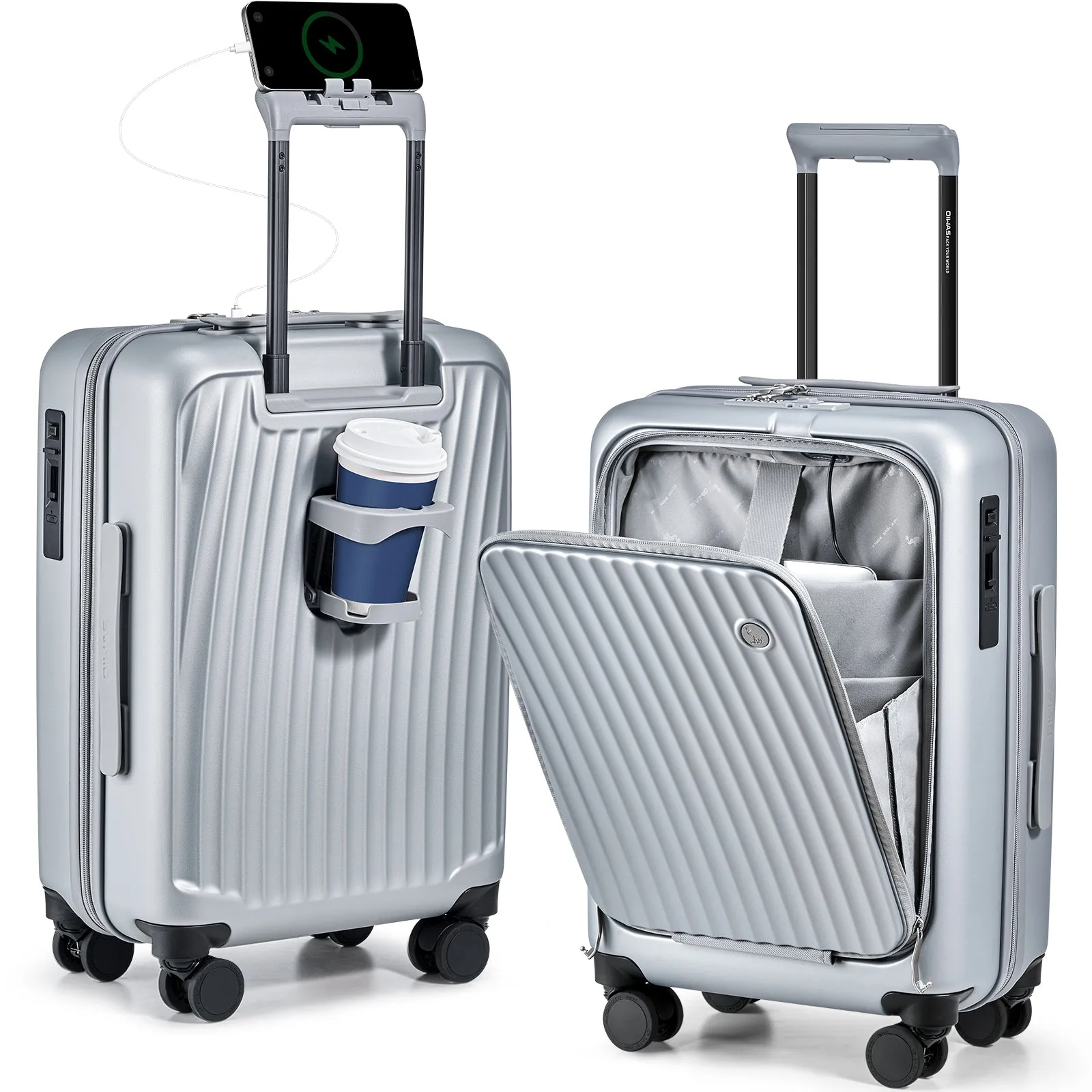SMOOTH Front Opening 20”Carry On Luggage