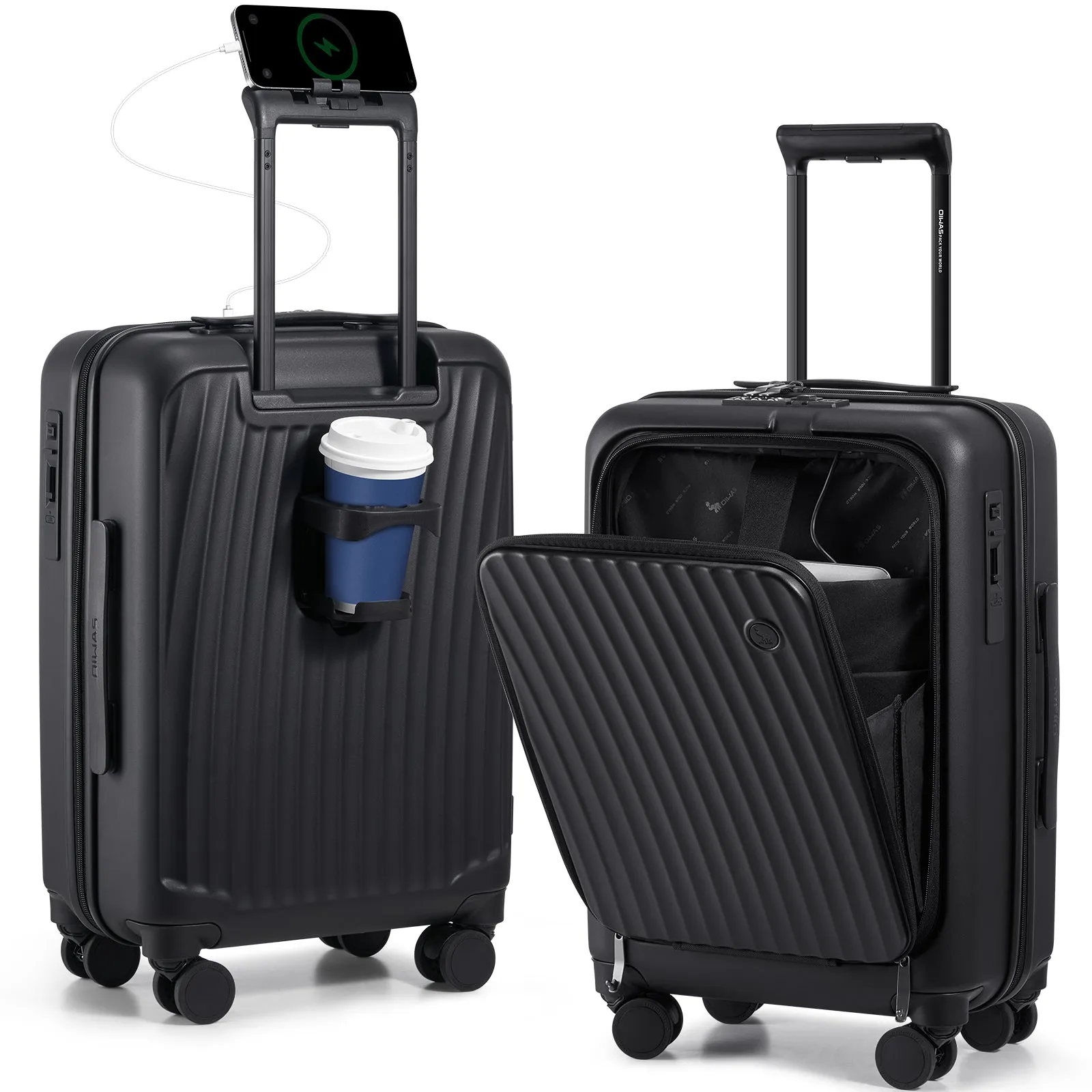 SMOOTH Front Opening 20”Carry On Luggage