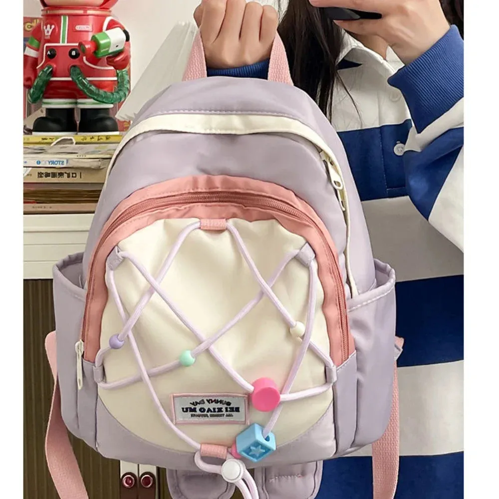 UAKISS  -  Casual Cute Mini Backpack Lightweight Travel Spring Outing Womens Backpacks Large Capacity Air Cushion Belt Shoulder Bag