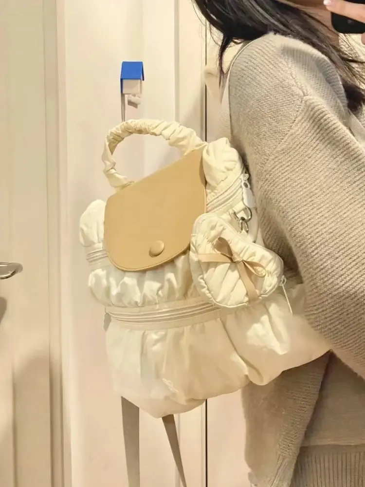UAKISS  -  New Button Cloud Backpack for Women's College Style Small Campus Commuting Travel Backpacks Lightweight Bag