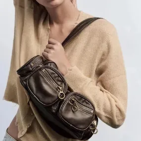 UAKISS  -  Punk Stylish Handlebags for Women PU Underarm  Bags Leisure Armpit Bag Shopping Shoulder Bags Female Fashion Handbag