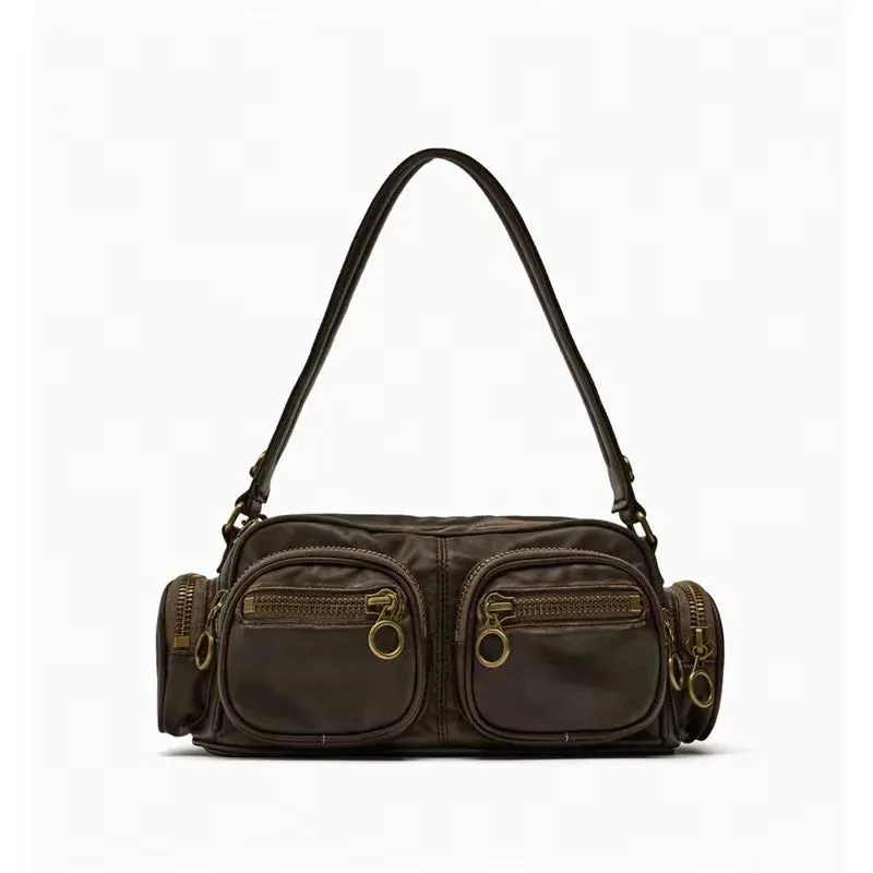 UAKISS  -  Punk Stylish Handlebags for Women PU Underarm  Bags Leisure Armpit Bag Shopping Shoulder Bags Female Fashion Handbag