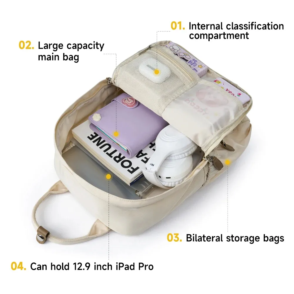 UAKISS  -  Women Aesthetic Backpack Fashion College Waterproof Daypack Carry on Lightweight Mini Backpack Stylish Travel Rucksack