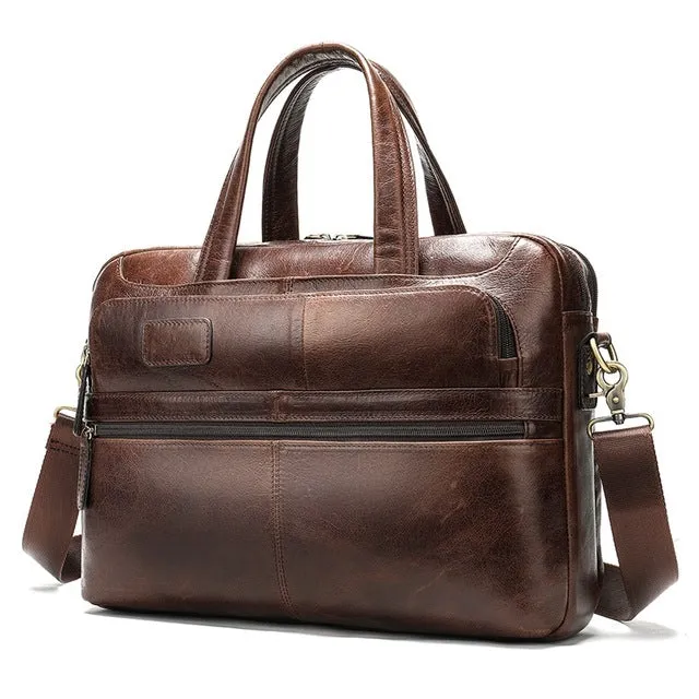 WESTAL Business Men Briefcase Laptop Bag Leather Men's Messenger Bag Genuine Leather Work Office Bags for Men Briefcase Male