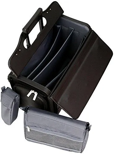 Wheeled Pilot Case Rolling 17.3" Laptop Roller Bag Briefcase Hand Luggage Flight Cabin